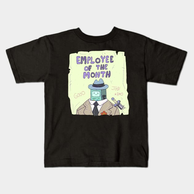 Adventure Time - BMO Employee of the Month Kids T-Shirt by surfinggiraffecomics